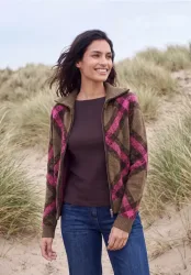 Federgarn Cardigan mit Troyerkragen