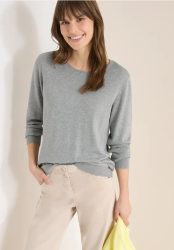 Langarm Pullover mit Rippdetail