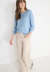 Langarm Pullover mit Rippdetail