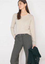 Langarm Pullover mit Rippdetail