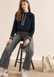 Sweatshirt mit Strickärmeln
