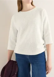 Cecil 3/4 Arm-Pullover mit seitlicher Raffung und Bindebändern