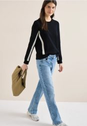 Sweatshirt mit Colorblock Details