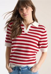 Kurzarm Poloshirt in Crochet