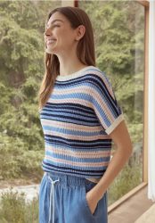 Kurzarm Pullover aus Bändchengarn
