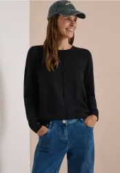 Basic Pullover mit Rundhals in Unifarbe