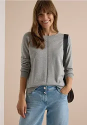 Basic Pullover mit Rundhals in Unifarbe