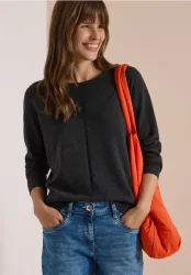 Basic Pullover mit Rundhals in Unifarbe