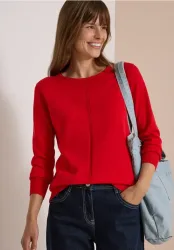Basic Pullover mit Rundhals in Unifarbe