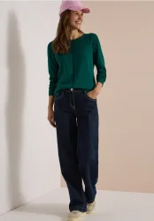 Basic Pullover mit Rundhals in Unifarbe