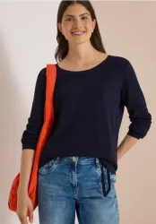 Pullover mit Rundhals und Struktur