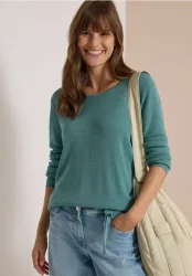 Pullover mit Rundhals und Struktur