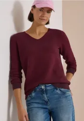 Pullover im Two-Tone-Look mit V-Neck