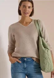 Pullover im Two-Tone-Look mit V-Neck