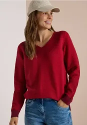Pullover im Two-Tone-Look mit V-Neck