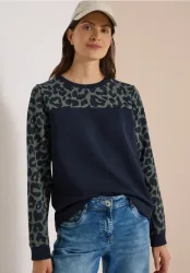 Colorblock Sweatshirt mit Leo-Details