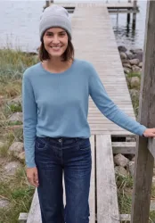 Langarm Pullover mit Rundhals und Struktur