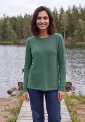 Langarm Pullover mit Rundhals und Struktur