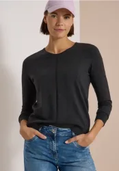Basic Pullover mit V-Neck in Unifarbe