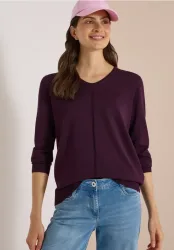 Basic Pullover mit V-Neck in Unifarbe