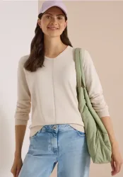 Basic Pullover mit V-Neck in Unifarbe