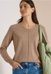 Basic Pullover mit V-Neck in Unifarbe
