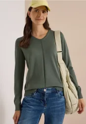 Basic Pullover mit V-Neck in Unifarbe