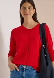 Basic Pullover mit V-Neck in Unifarbe