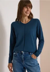 Basic Pullover mit V-Neck in Unifarbe