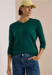 Basic Pullover mit V-Neck in Unifarbe