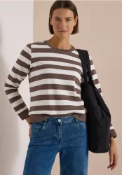 Sweatshirt mit Rundhals und Streifen