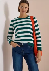 Sweatshirt mit Rundhals und Streifen