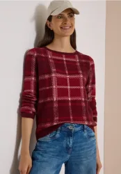 Langarm Pullover mit Karomuster
