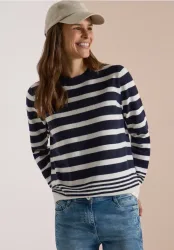Pullover mit Rundhals und Streifen