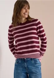 Pullover mit Rundhals und Streifen