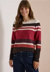 Pullover mit Rundhals und Streifen