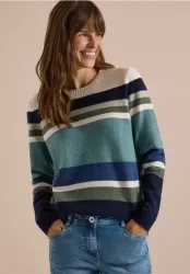 Pullover mit Rundhals und Streifen