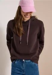 Sweatshirt in Unifarbe mit Kapuze