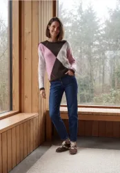 Pullover mit Rundhals und Argyle-Muster