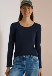 Basic Langarm Shirt mit Rundhals