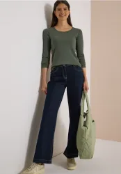 Basic Langarm Shirt mit Rundhals