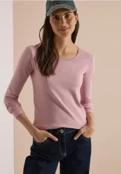 Basic Langarm Shirt mit Rundhals