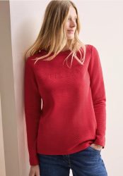 Strukturshirt mit Wording