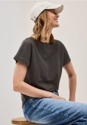 Strukturshirt in Unifarbe