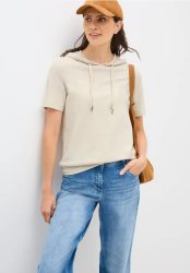 Bouclé Slub Kapuzenshirt