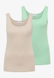 Basic Top mit Rundhals im 2er