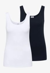 Basic Top mit Rundhals im 2er