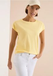 Kurzarm Shirt mit Boatneck und Raffung