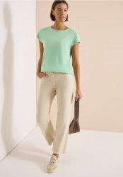 Kurzarm Shirt mit Boatneck und Raffung