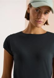 Kurzarm Shirt mit Boatneck und Raffung